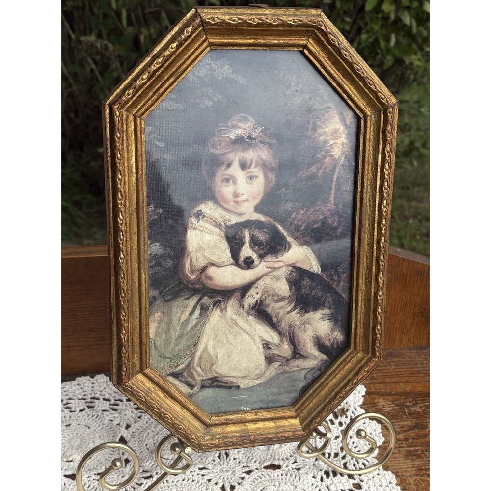 Vintage Framed Print "Miss Jane Bowles" Artist Joshua Reynolds Italy 13.5"